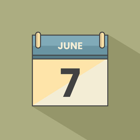 Calendar date month icon flat june vectorのイラスト素材