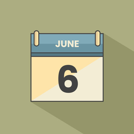 Calendar date month icon flat june vectorのイラスト素材