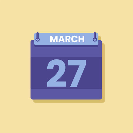 Calendar date month icon flat march vectorのイラスト素材