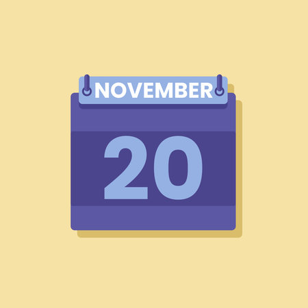 Calendar date month icon flat november vectorのイラスト素材