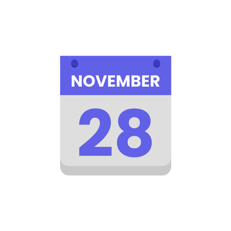 Calendar date month icon flat november vectorのイラスト素材