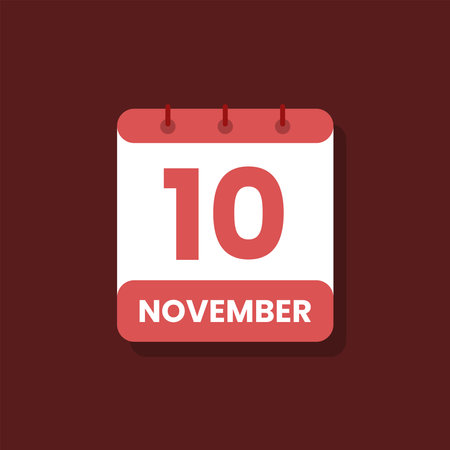 Calendar date month icon flat november vectorのイラスト素材