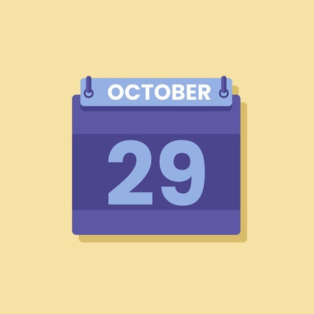 Calendar date month icon flat october vectorのイラスト素材