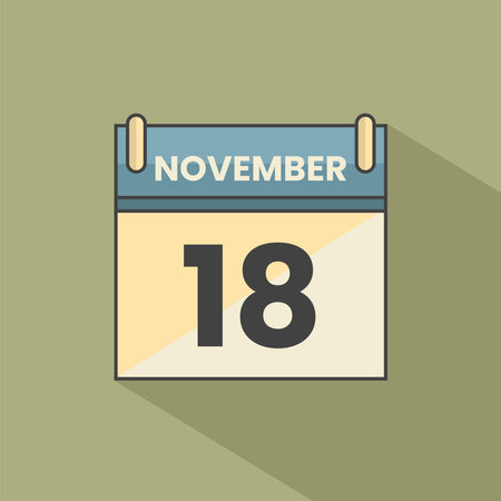 Calendar date month icon flat november vectorのイラスト素材