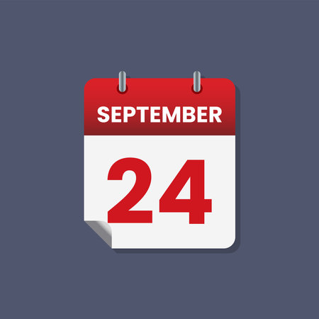 Calendar date month icon flat september vectorのイラスト素材