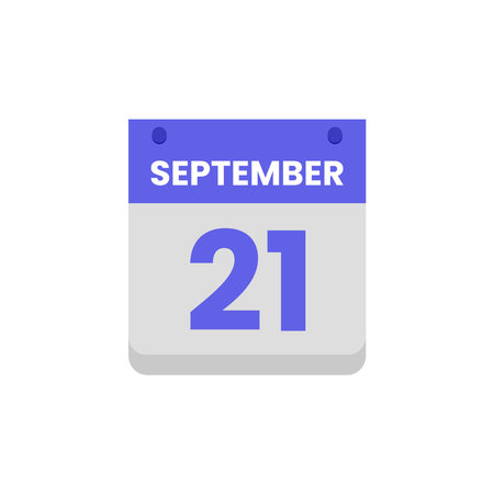 Calendar date month icon flat september vectorのイラスト素材