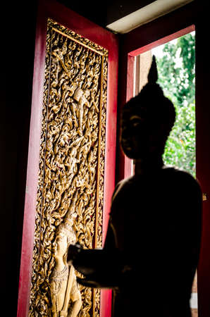 Silhouette buddha の写真素材