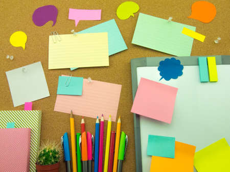 Colorful balloons and bubbles; you can write words on it.の写真素材