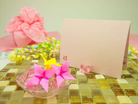 A message caed for your family and friends.の写真素材
