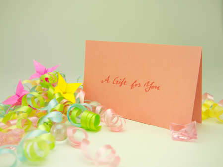 A message caed for your family and friends.の写真素材