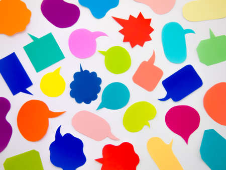 Colorful balloons and bubbles; you can write words on it.の写真素材