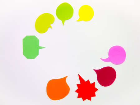Colorful balloons and bubbles; you can write words on it.の写真素材