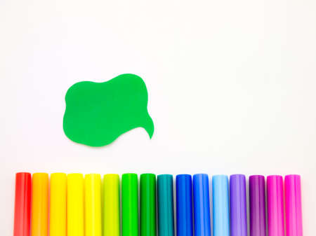 Colorful balloons and bubbles; you can write words on it.の写真素材
