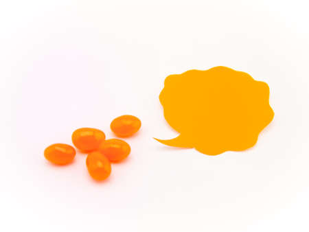 Colorful balloons and bubbles with jelly beans; you can write words on it.の写真素材