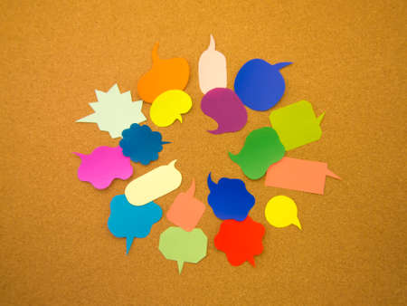 Colorful balloons and bubbles; you can write words on it.の写真素材