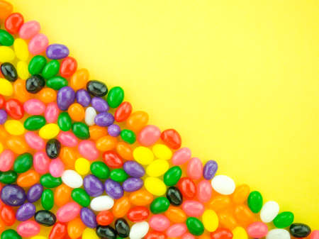 Frame and background made of colorful jelly beans.の写真素材