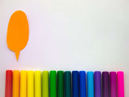 Colorful balloons and bubbles; you can write words on it.の写真素材