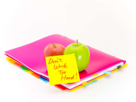 Present of fruits and messages for careing hard work.の写真素材