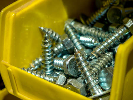 Many Hardwares Are in the Container at the Construction Siteの写真素材