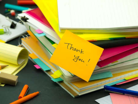 The Pile of Business Documents; Thank Youの写真素材