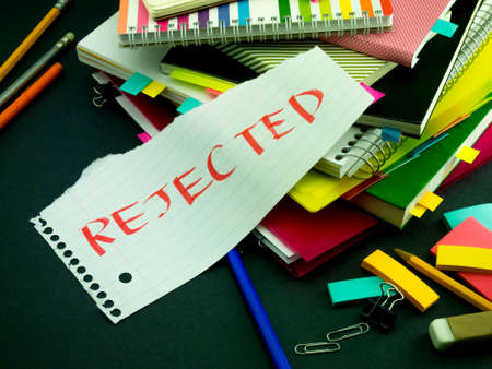 Somebody Left the Message on Your Working Desk; Rejectedの写真素材