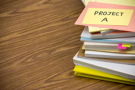 Project; The Pile of Business Documents on the Deskの写真素材