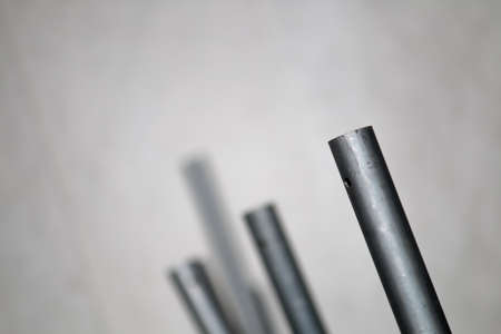 Many Pipes Are Stored at the Construction Siteの写真素材