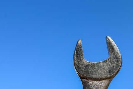 The Isolated Wrench with the Blue Sky Backgroundの写真素材