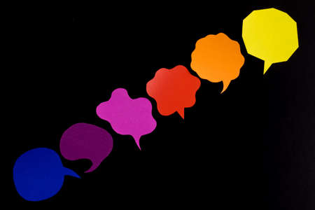 The Handmade Colorful Origami Balloons on the Black Backgroundの写真素材