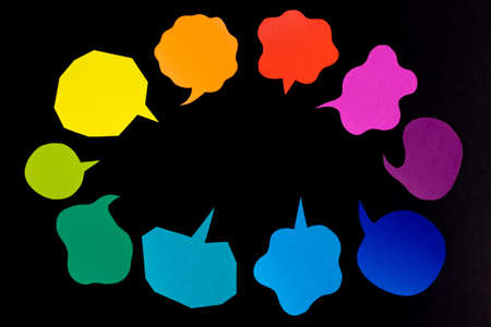 The Handmade Colorful Origami Balloons on the Black Backgroundの写真素材