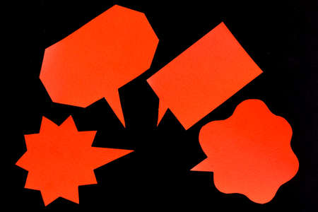 The Cut Out of Handmade Origami Balloons on the Black Background