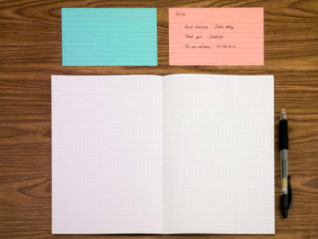 Polish; Learning New Language Writing Words on the Notebookの写真素材