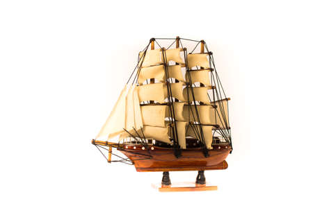 boat model isolated on white backgroundの写真素材