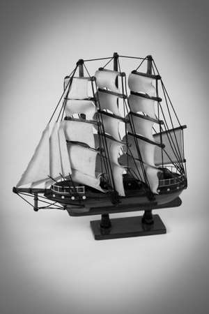 boat model isolated on white backgroundの写真素材