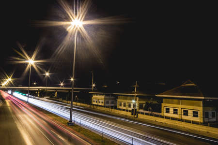 Long exposure traffic scene of thailandの写真素材