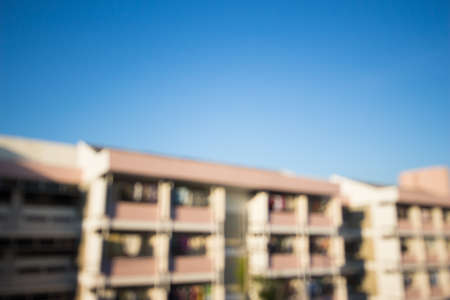 roof of building and blue sky,blur all photoの写真素材