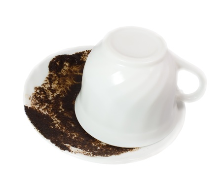 Guessing on a coffee thick isolated on white backgroundの写真素材