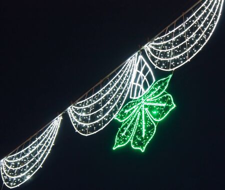 Neon sign chestnut in Kiev, Ukraineの写真素材