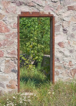 Door in old abandoned houseの写真素材