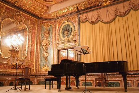 Concert grand piano in the Polovtsov mansion - Architect's house, Saint Petersburg, Russiaのeditorial素材