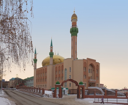 New Central Mosque named by R.G. Galeev in Almetyevsk Republic of Tatarstan, Russiaの写真素材