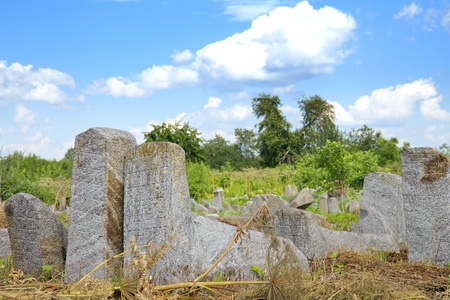 old jewish cemetery in Berdychiv, Zhytomyr Region, Ukraineの写真素材