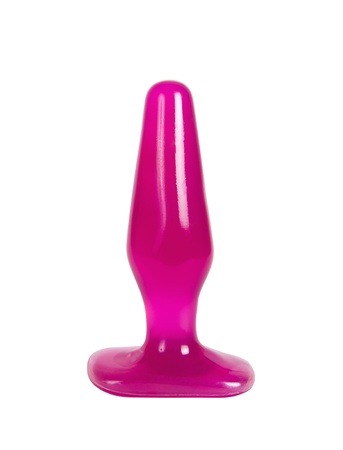 Pink anal sex toy - butt plug isolatedの写真素材