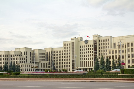 Parliament building on the Independence square in Minsk. Belarusのeditorial素材