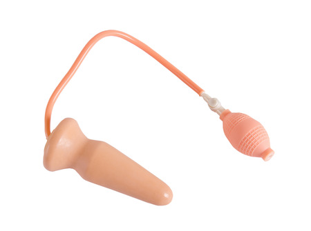 Iflatable anal plug - sex toy, isolated on whiteの写真素材