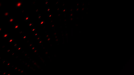 Abstract glowing red dynamic shapes surface. Minimalistic moving rectangles on dark futuristic...