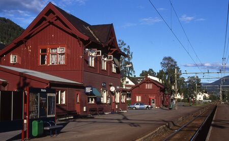 Vinstra Station in Gudbrandsdalen in Norway..の写真素材