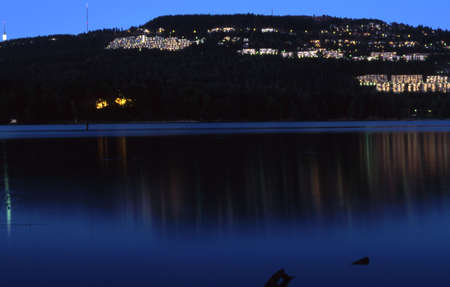 The lake Bogstadvannet in Oslo.の写真素材