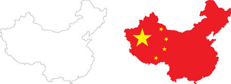 chine flagのイラスト素材