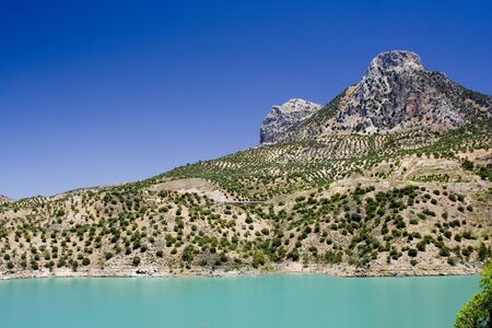 Landscape in the Sierra de Grazalema in Cadiz province, Andalusia Spain.の写真素材